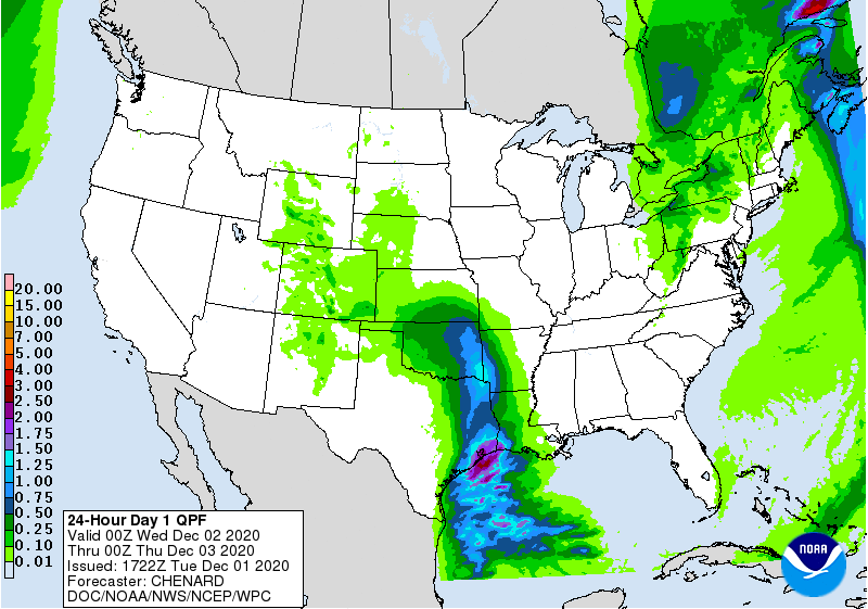 Precipitation outlook for tomorrow